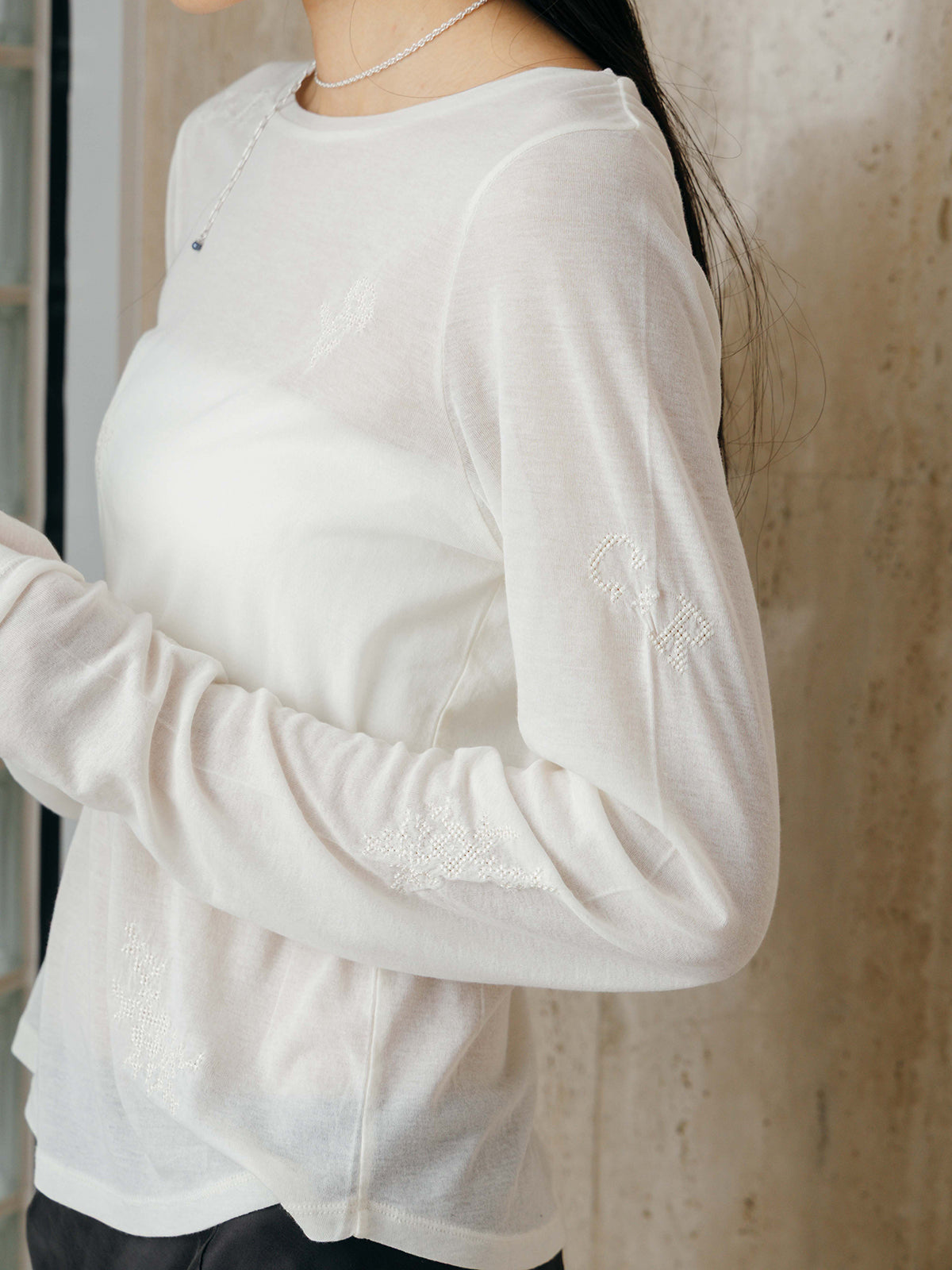 EMBROIDERY SHEER TOPS