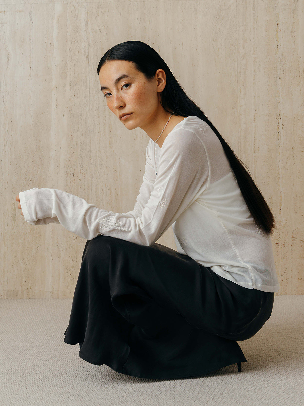 EMBROIDERY SHEER TOPS