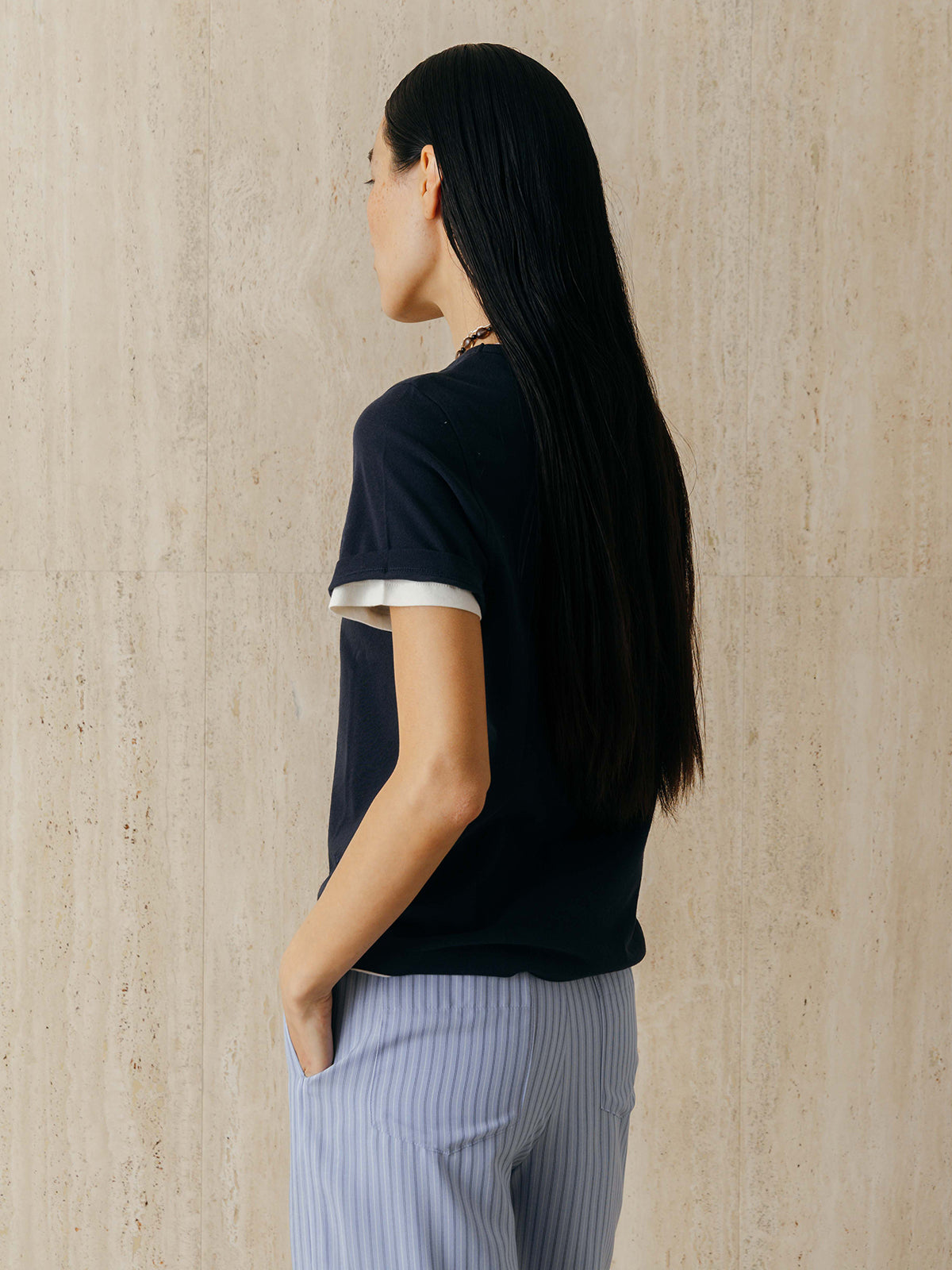 EMBROIDERY SHEER TEE