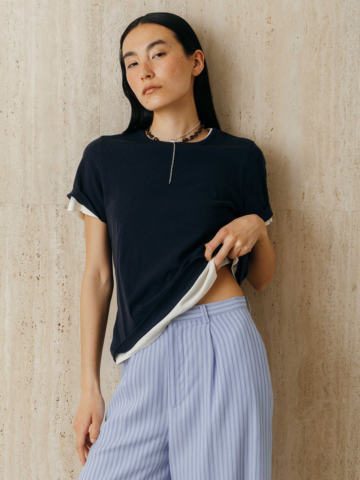 EMBROIDERY SHEER TEE