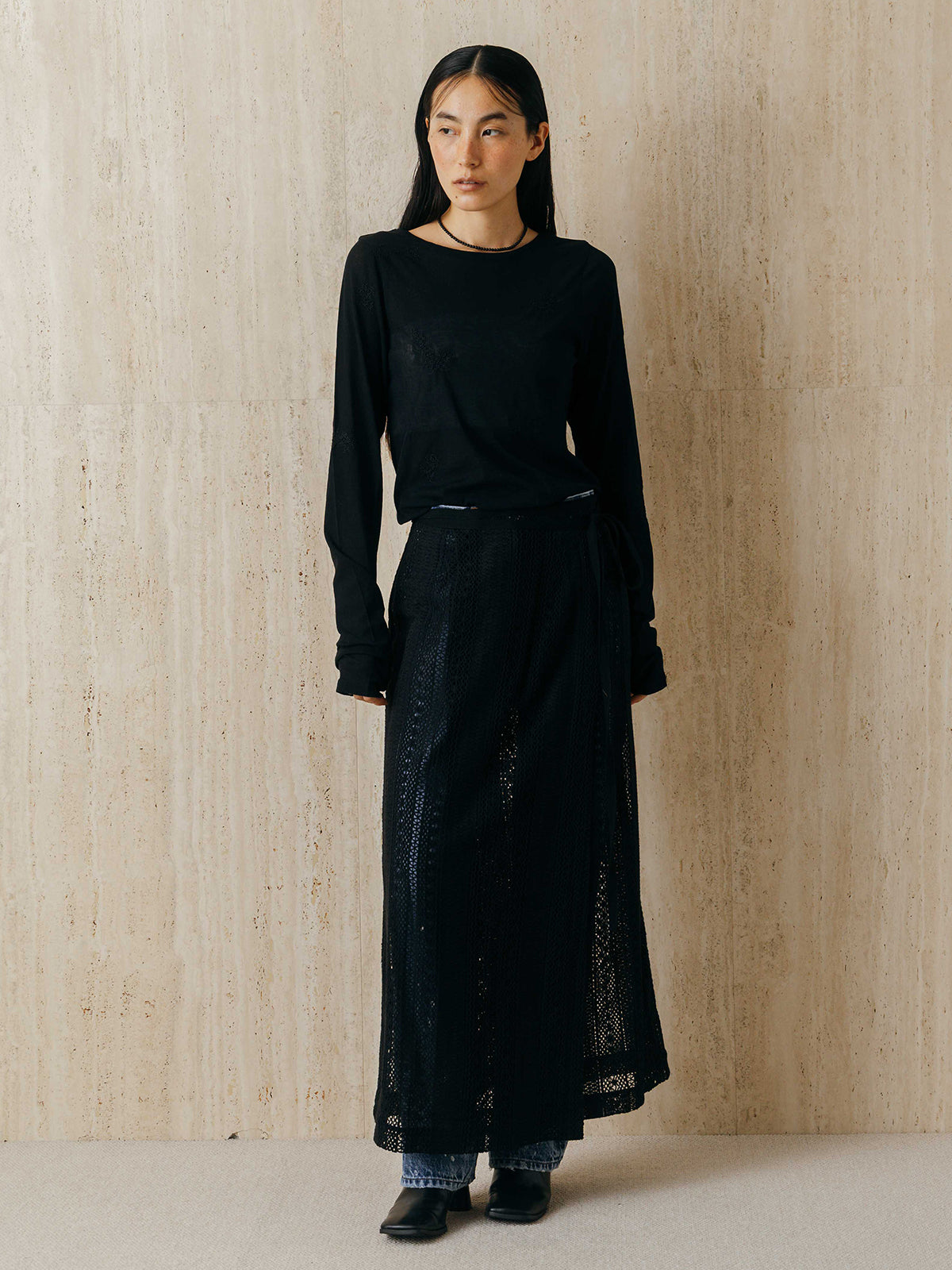 SHEER WRAP SKIRT