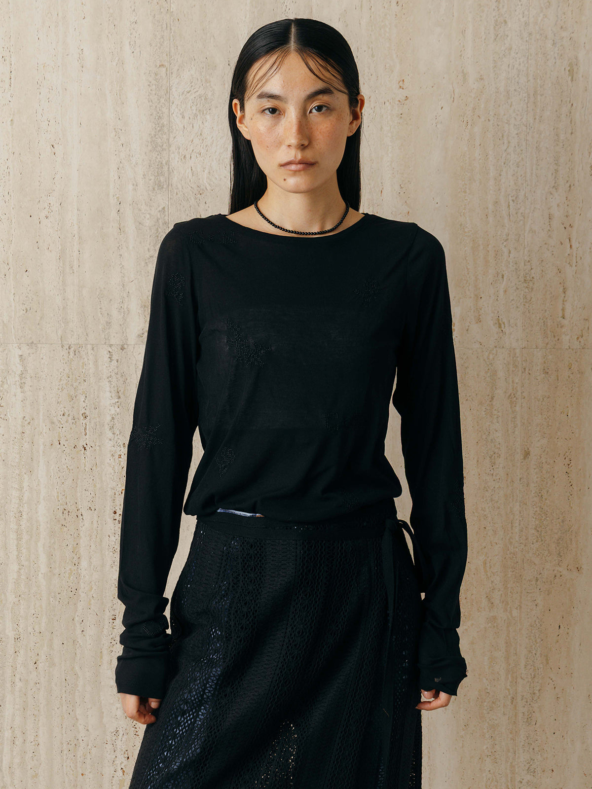 EMBROIDERY SHEER TOPS