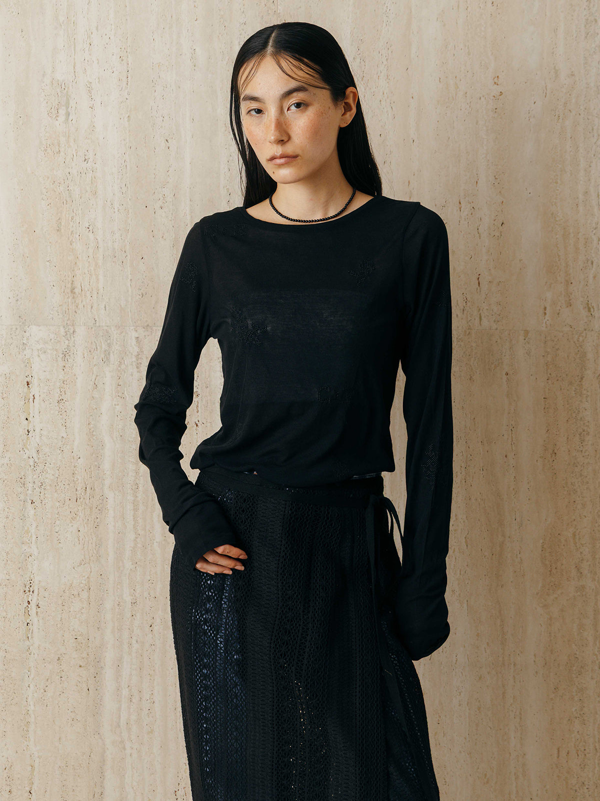 EMBROIDERY SHEER TOPS