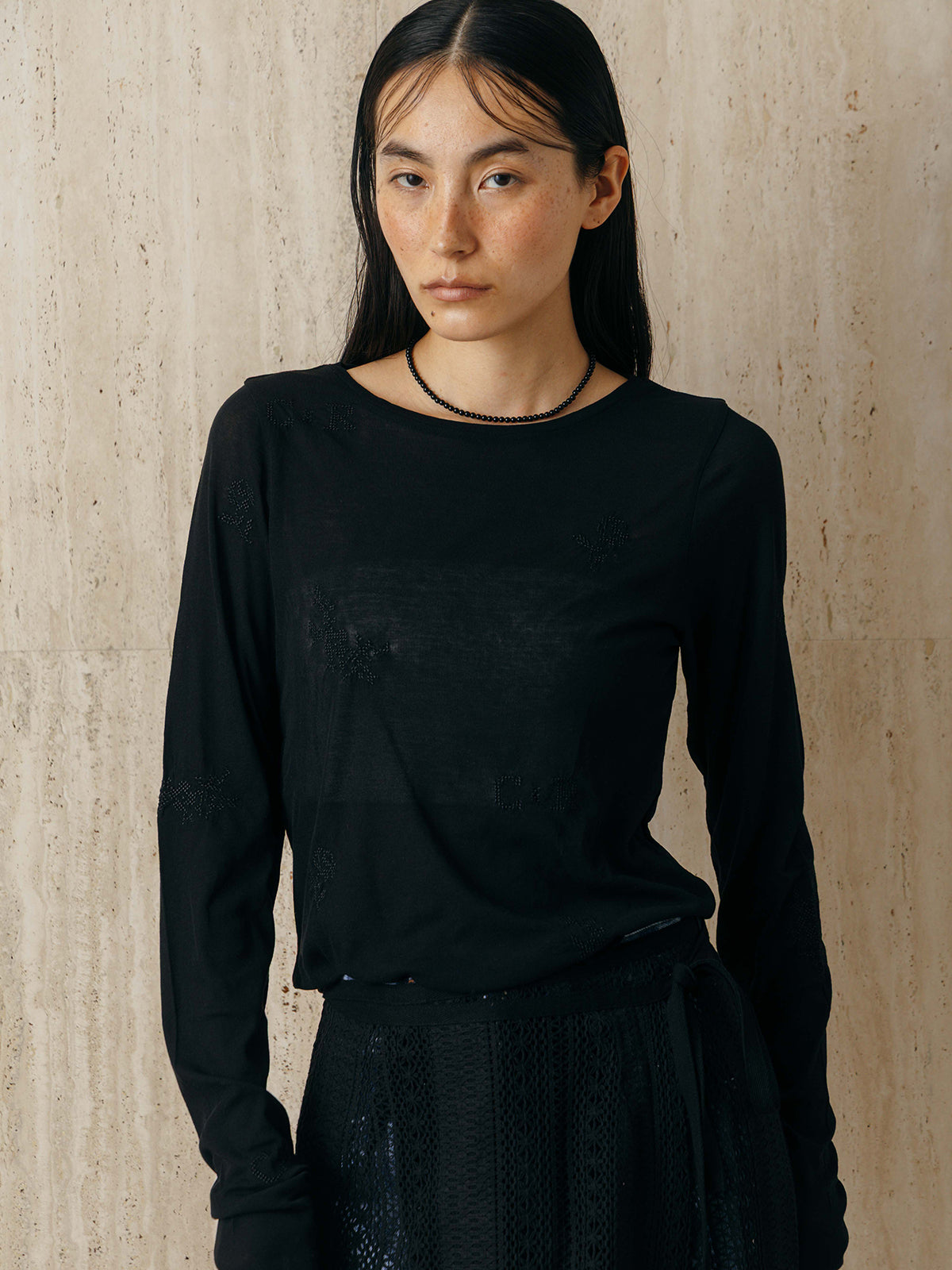 EMBROIDERY SHEER TOPS