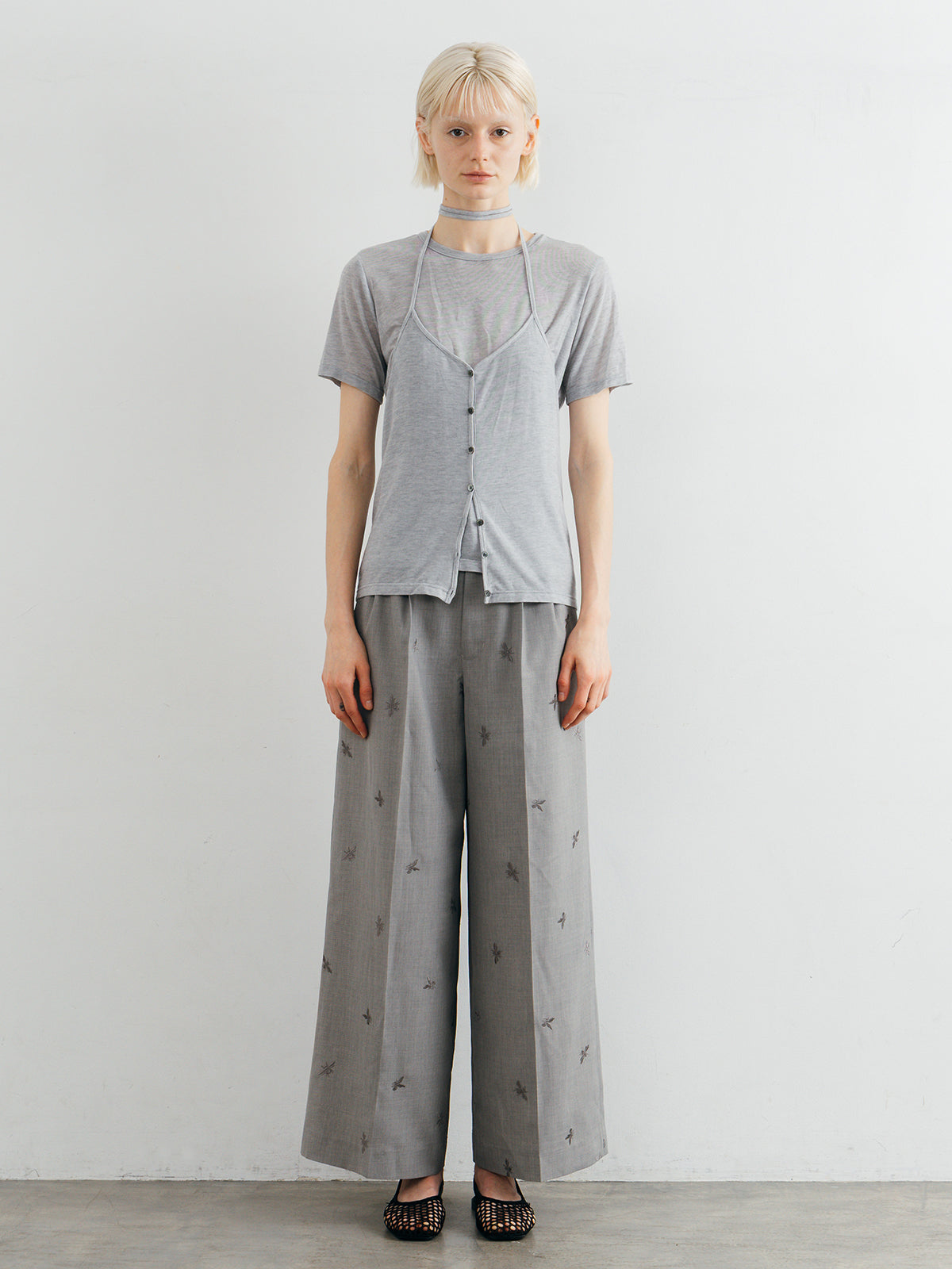 MOTIF EMBROIDERY PANTS