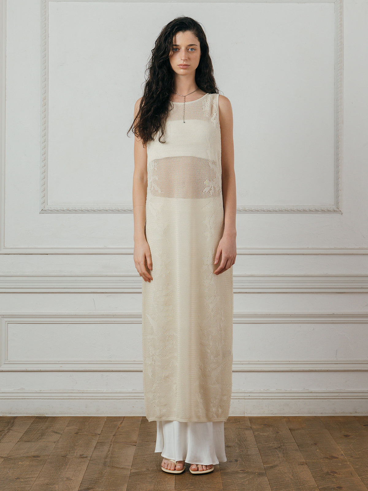 LACE KNIT ONE-PIECE