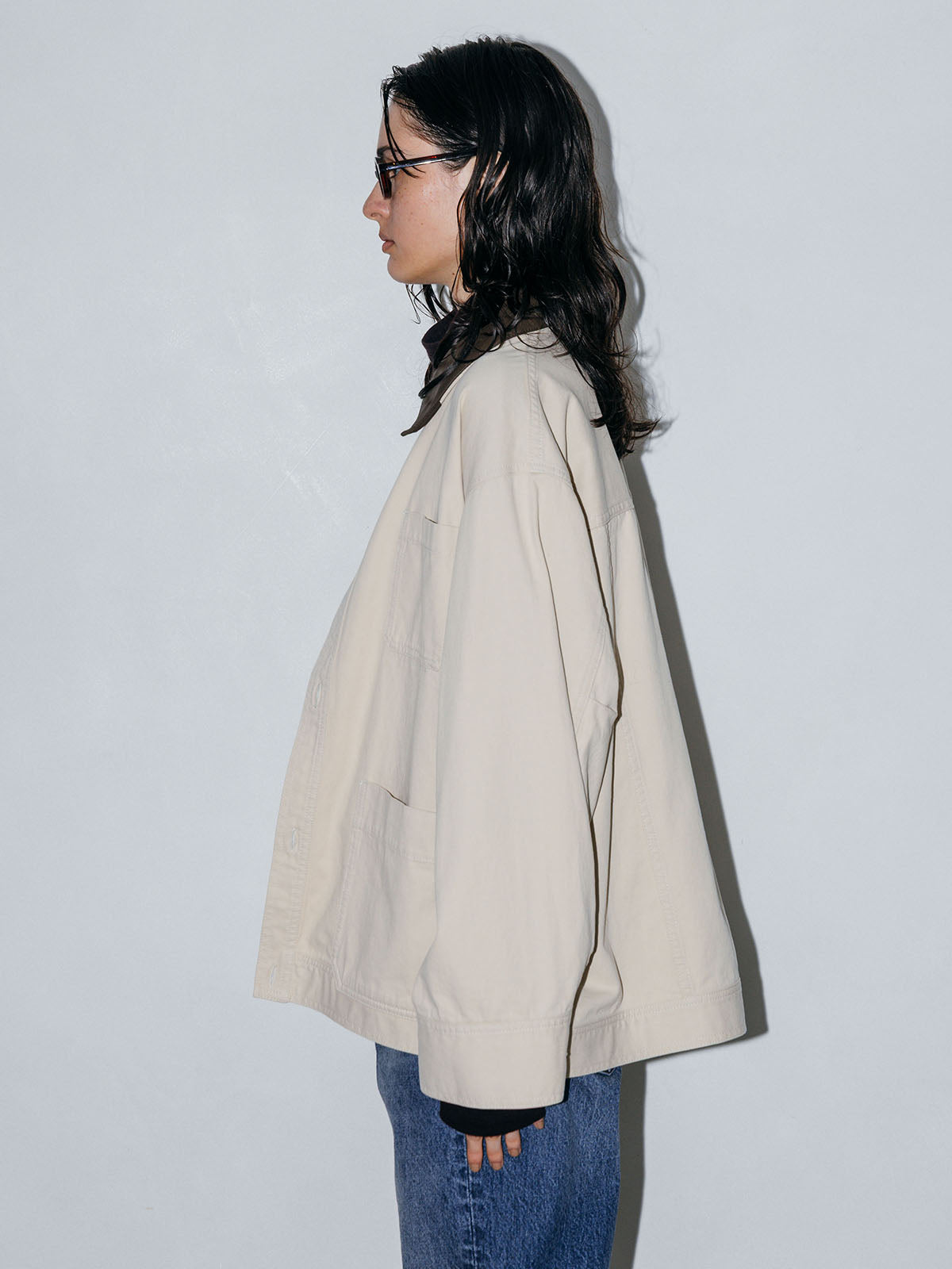 LEATHER COLLAR COVERALL