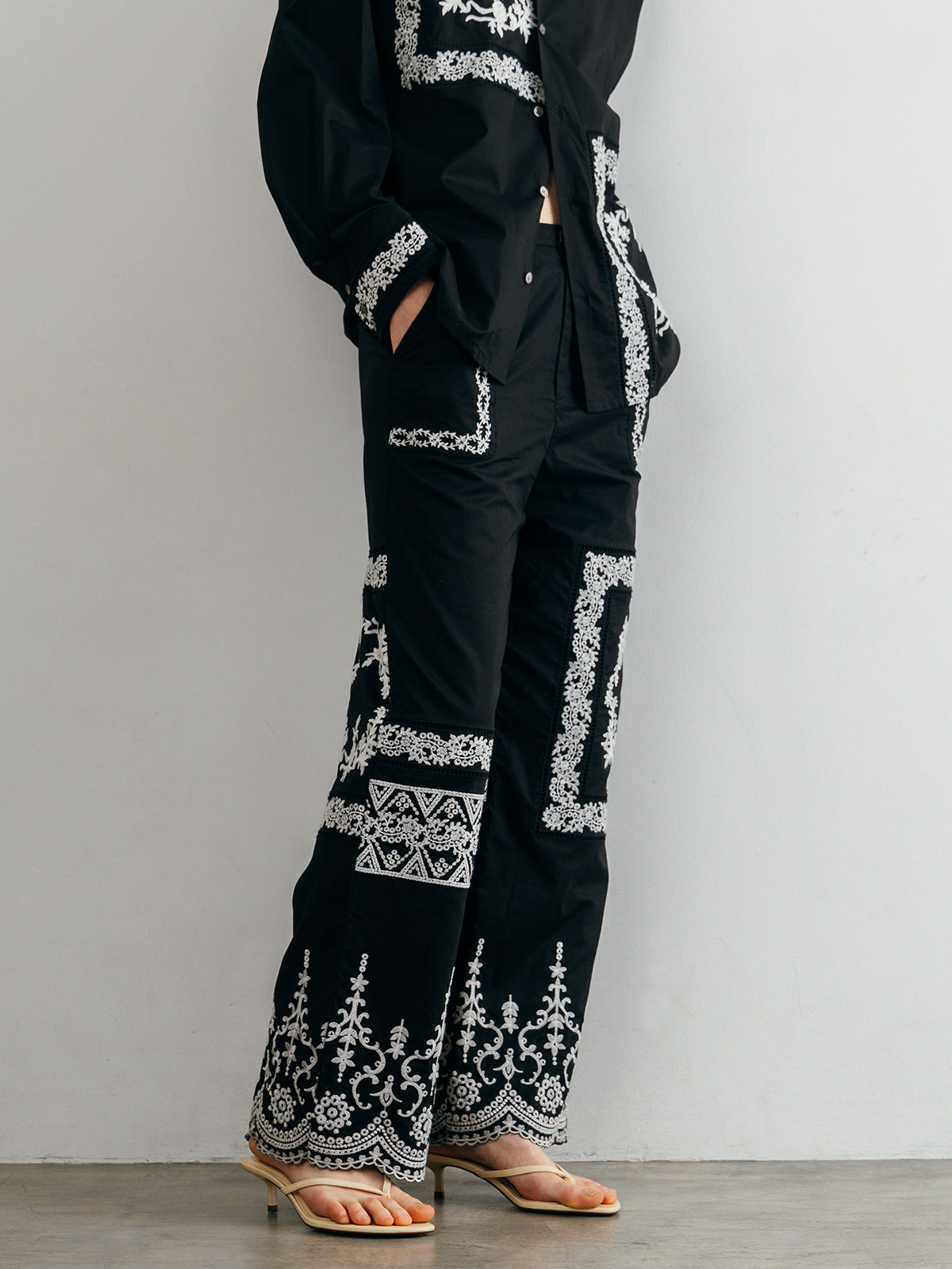 LACE PATCHWORK PANTS