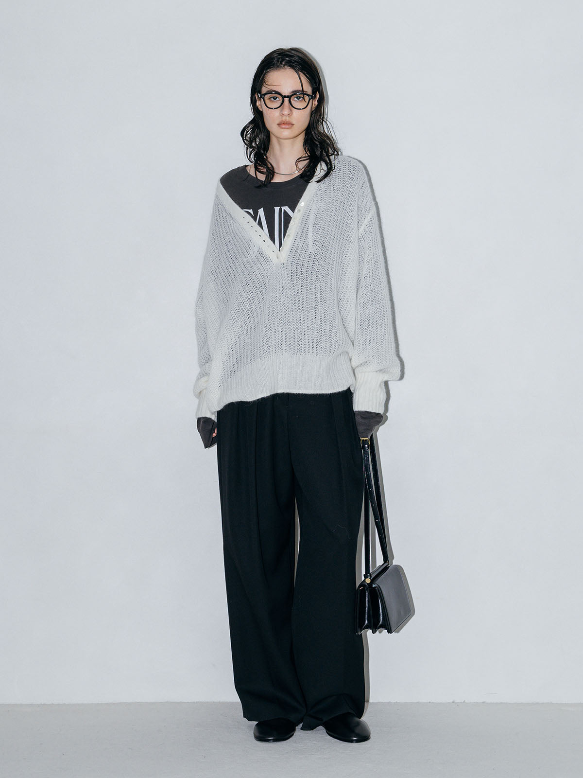 MOHAIR HENLY KNIT TOP