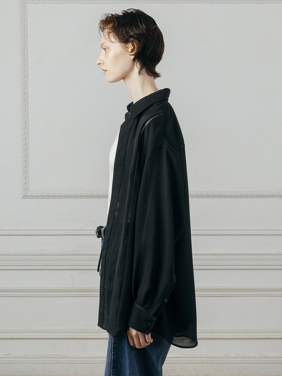LADDER LACE DETAIL SHIRT