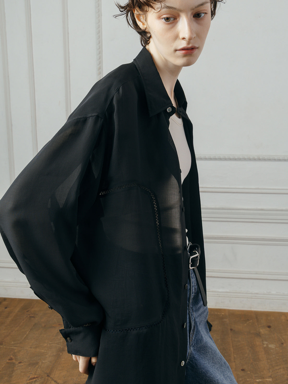 LADDER LACE DETAIL SHIRT