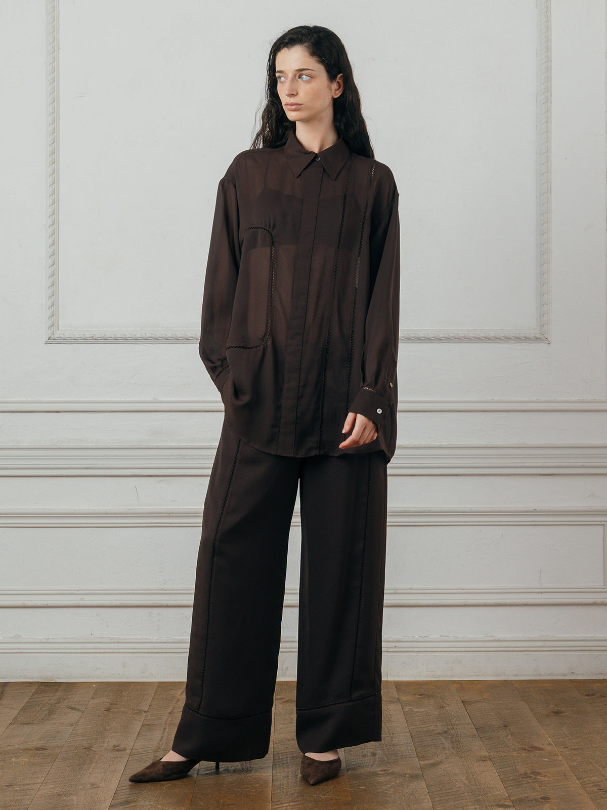 LADDER LACE DETAIL SHIRT