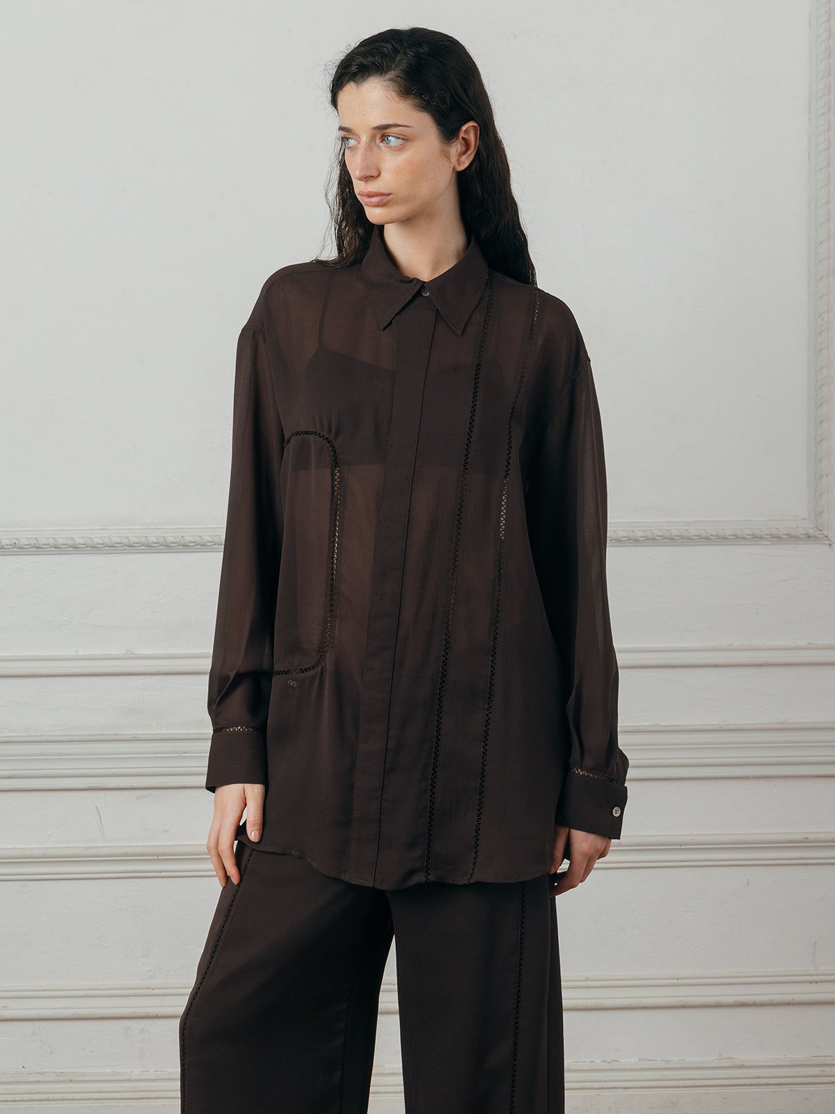 LADDER LACE DETAIL SHIRT