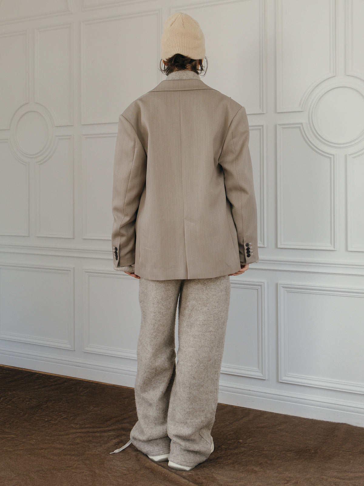 WOOL FLEECE CURVE PANTS