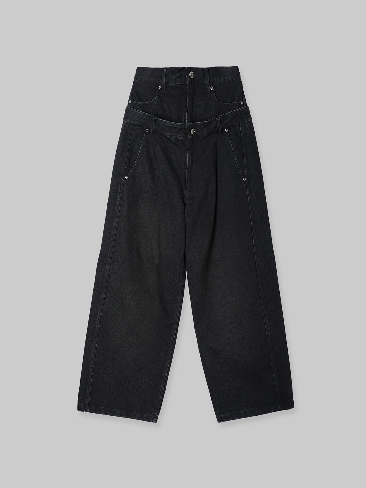 DOUBLE WAIST WIDE PANTS