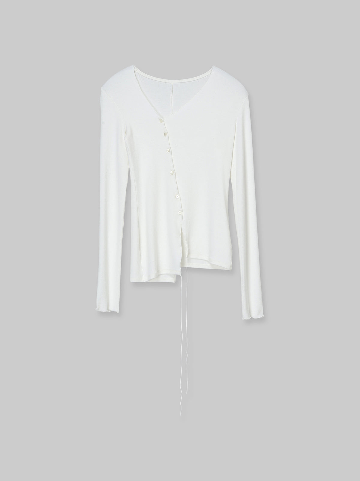 ASYMMETRY NECK RIB TOP
