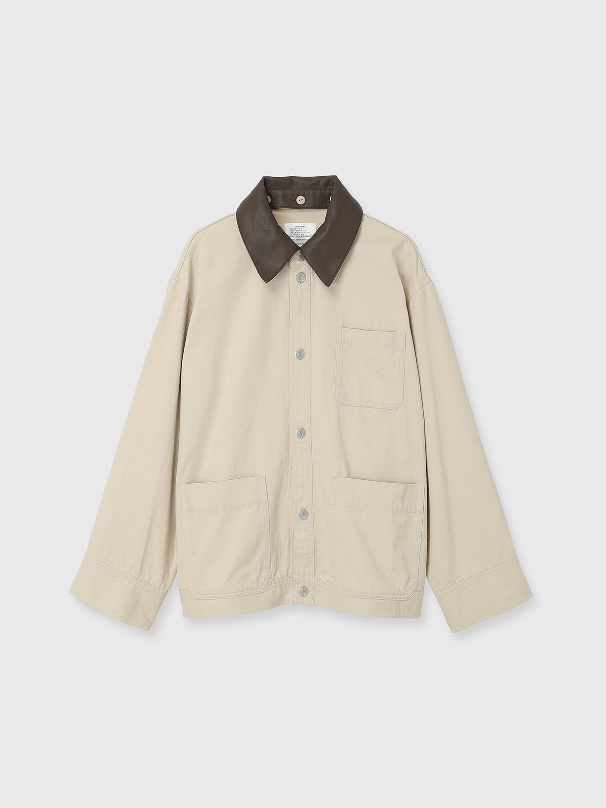 LEATHER COLLAR COVERALL