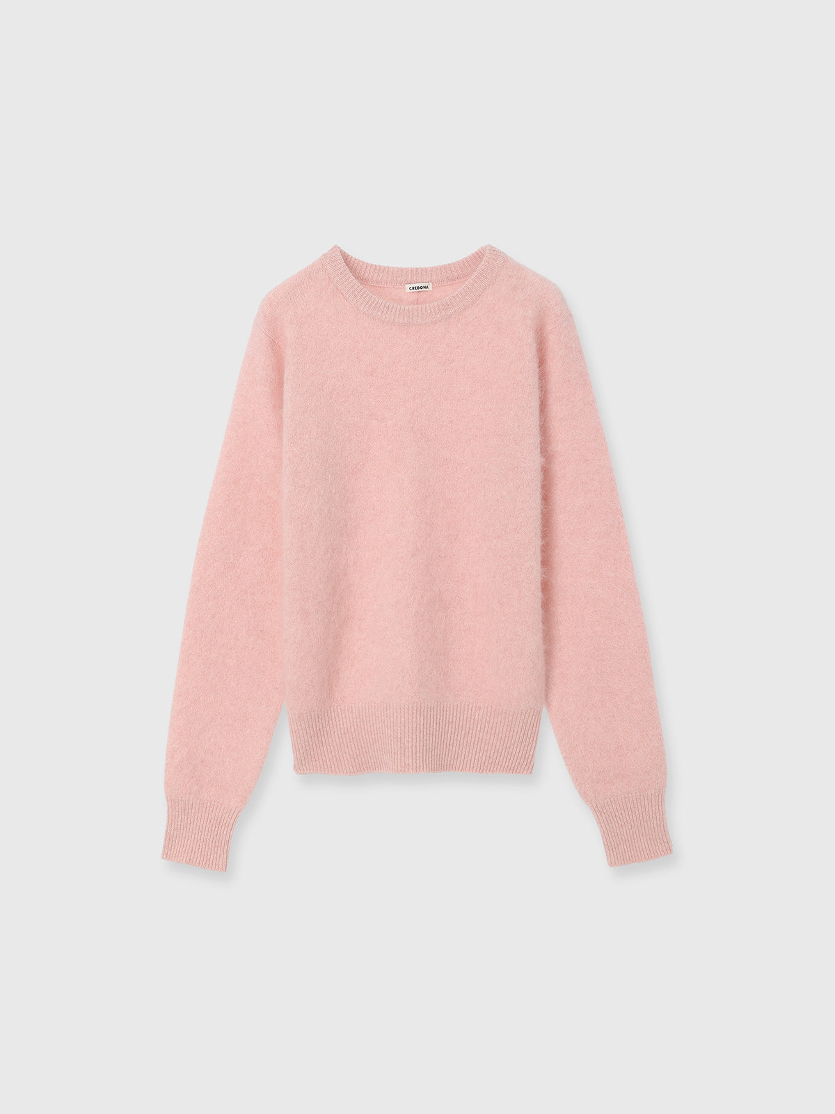 MINK FINISH CREW-NECK KNIT TOP