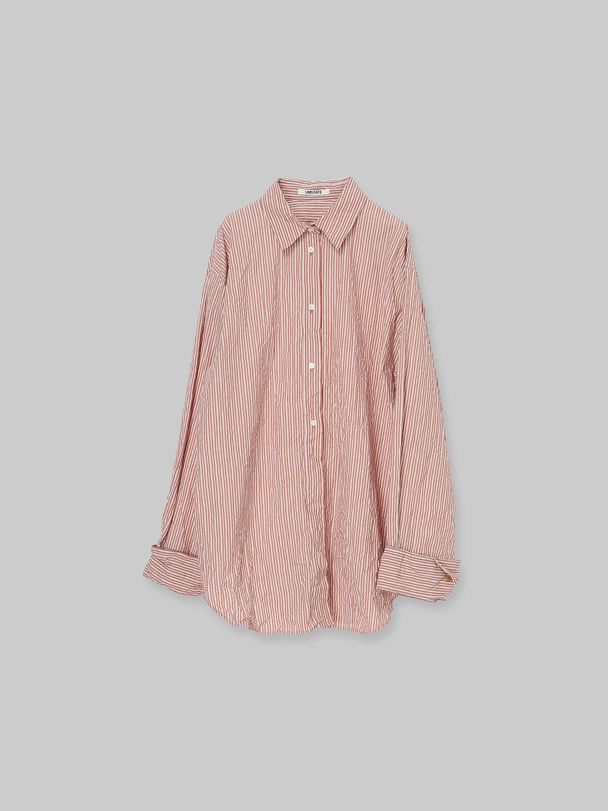 ORIGAMI PLEATS STRIPE SHIRT