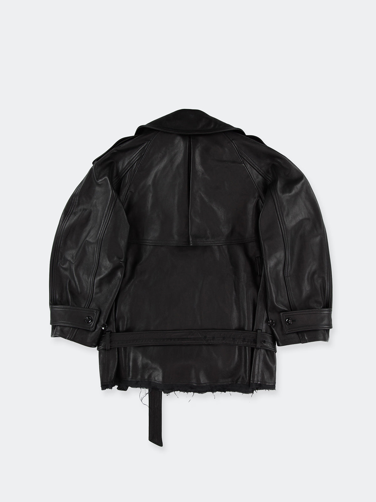 Leather Oval trench coat