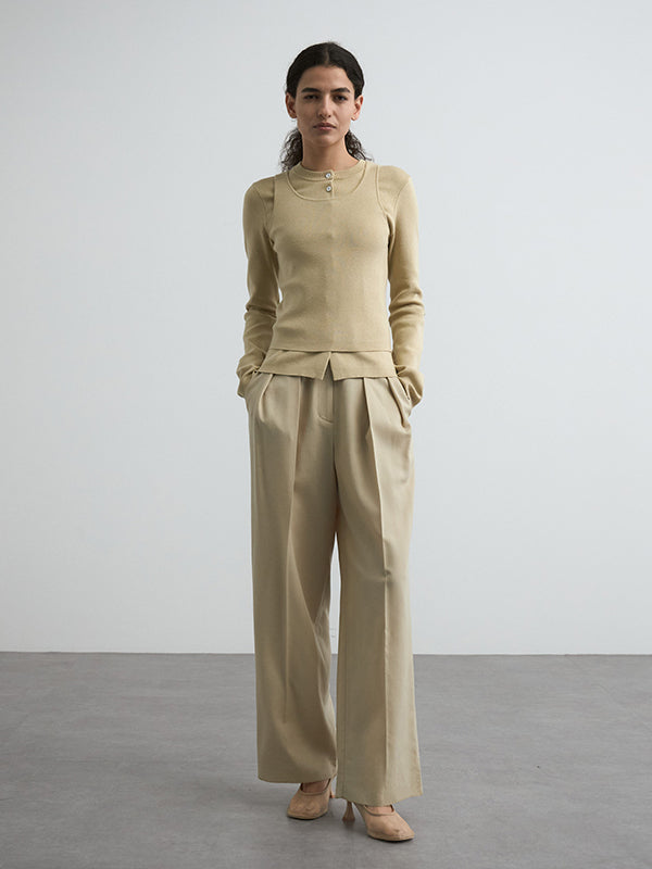 COTTON SILK MULTI KNIT TOPS