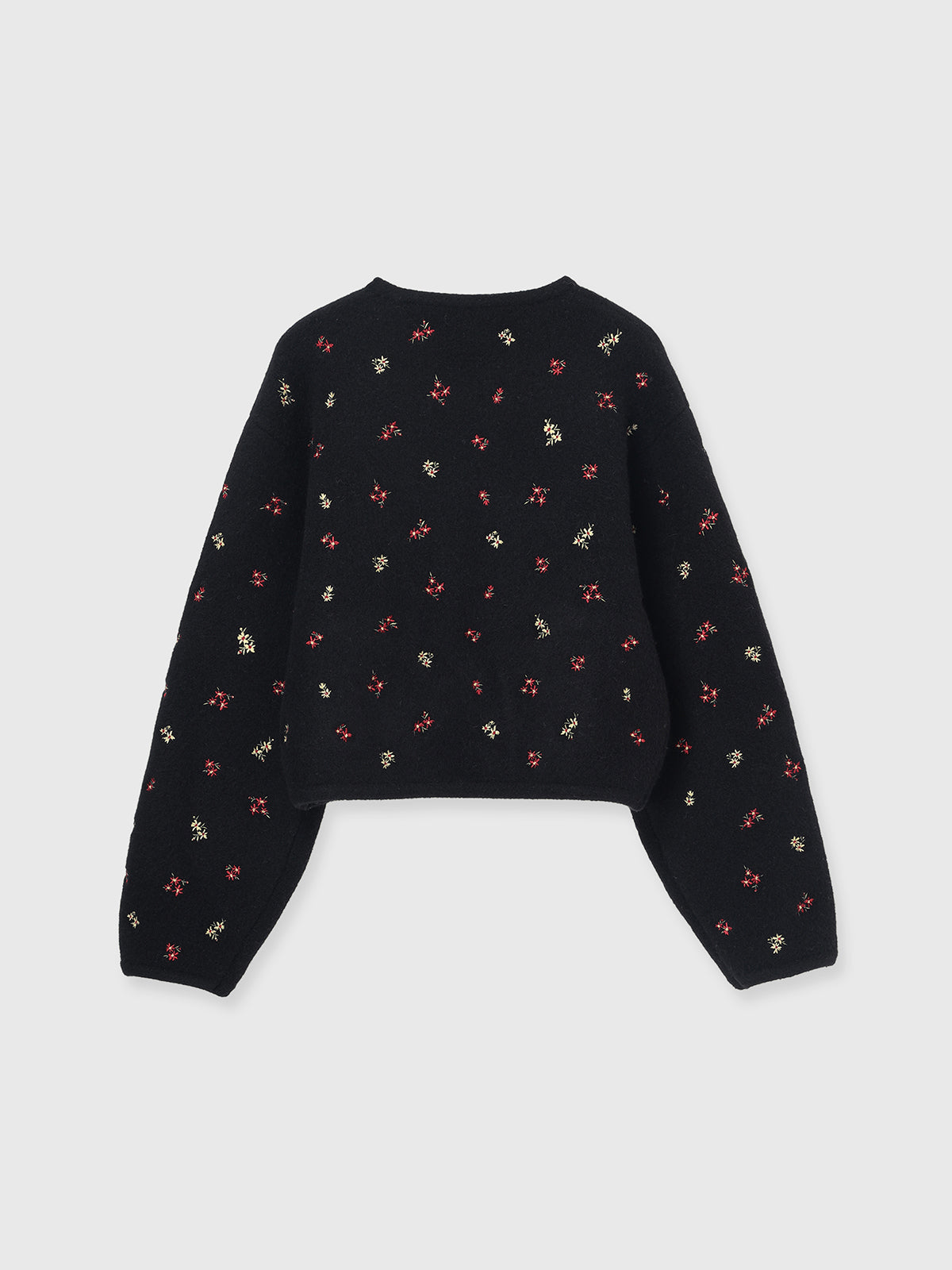 FLOWER EMBROIDERY KNIT JACKET