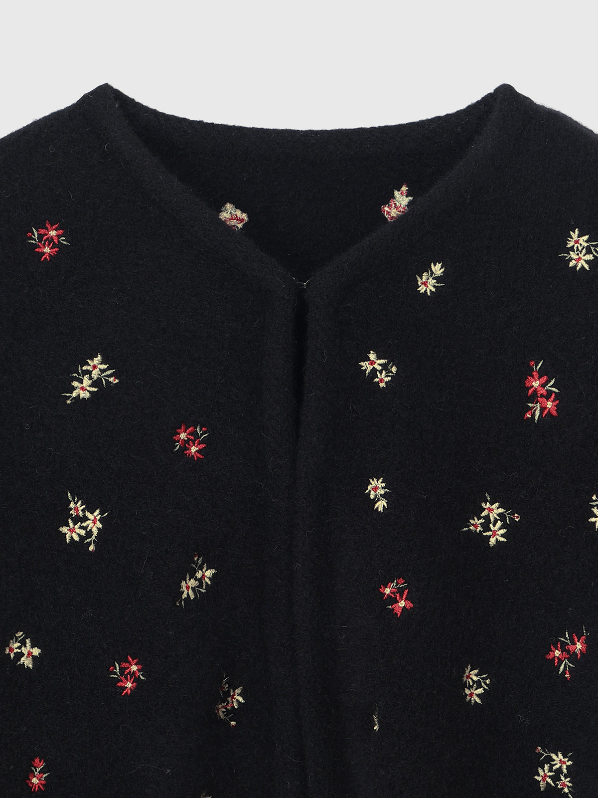 FLOWER EMBROIDERY KNIT JACKET