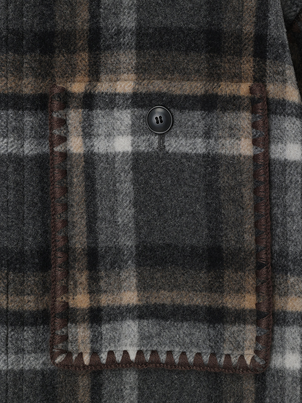 WOOL EMBROIDERY SHORT ZIP JACKET