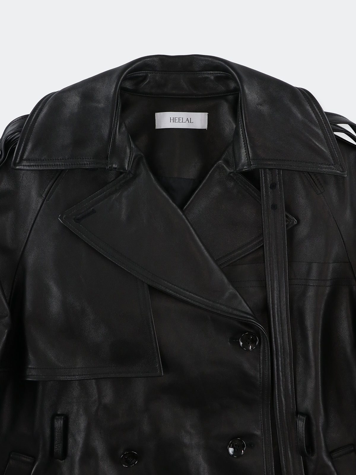 Leather Oval trench coat