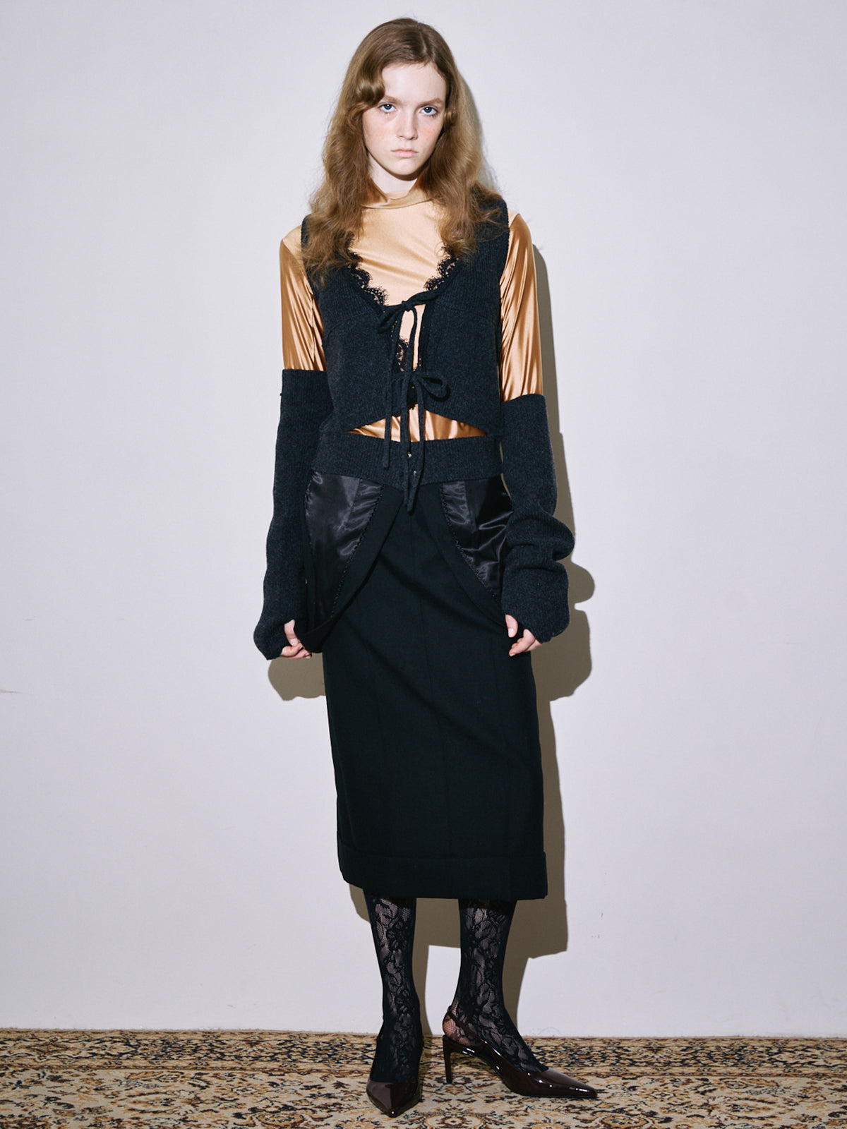 Franka lace knit vest