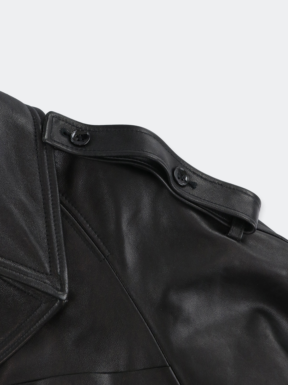 Leather Oval trench coat