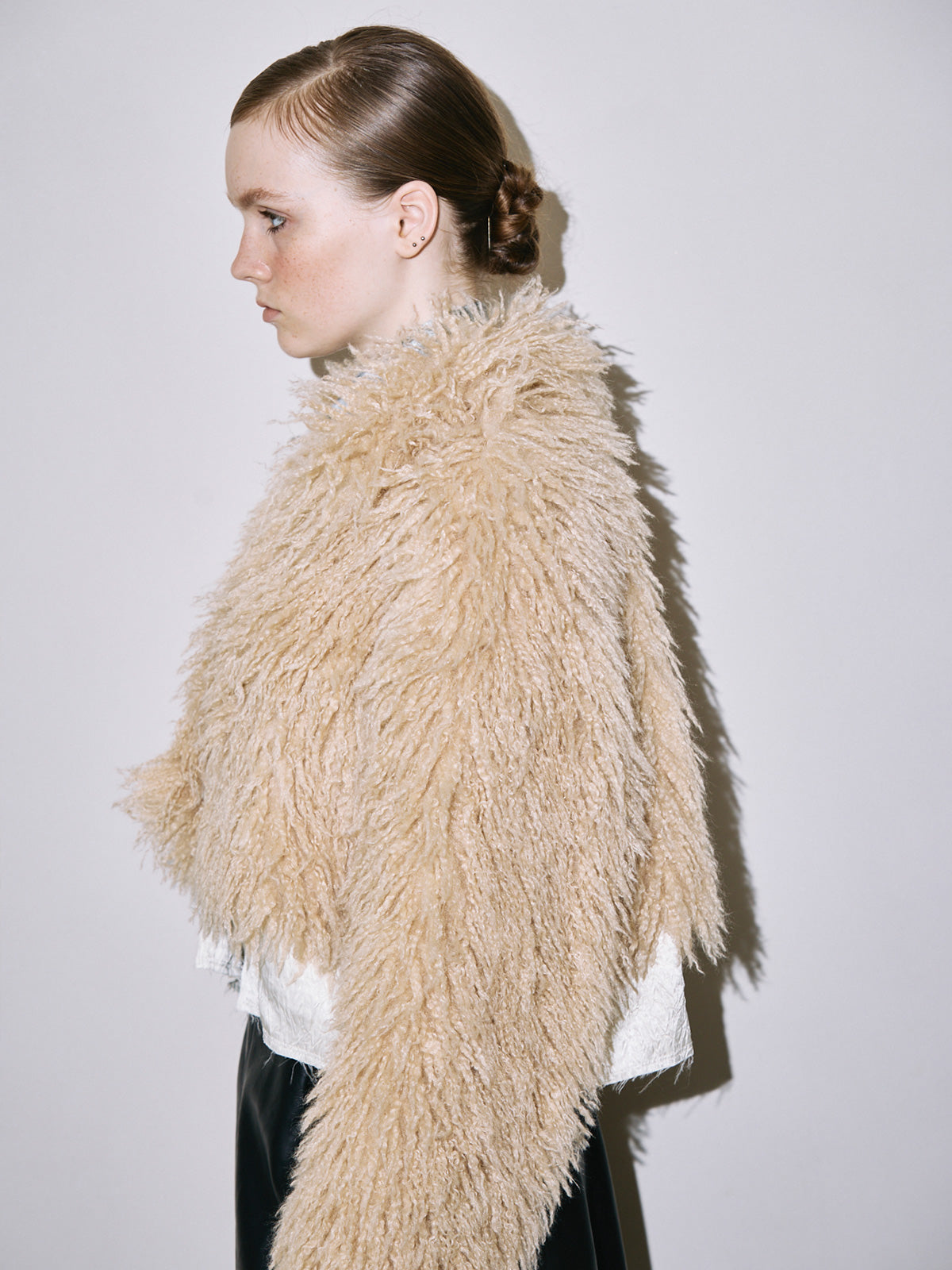 Vague fur short jacket