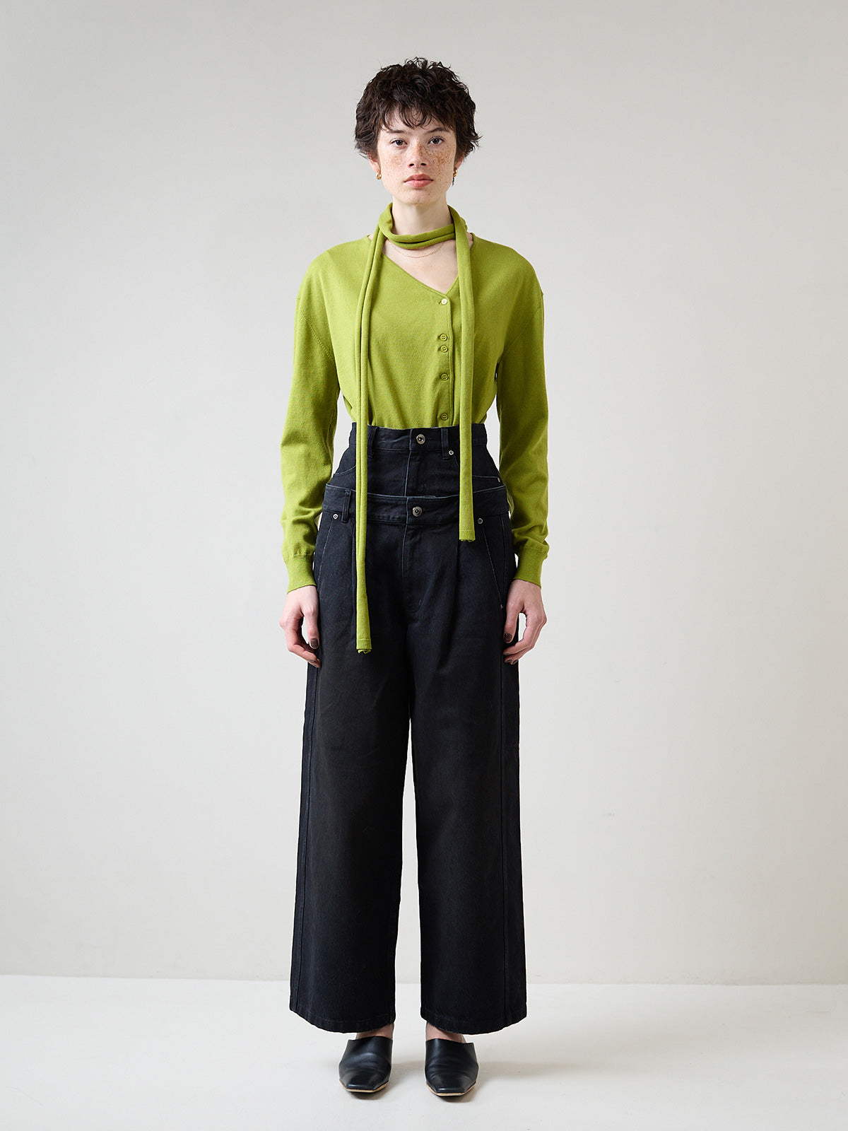 DOUBLE WAIST WIDE PANTS