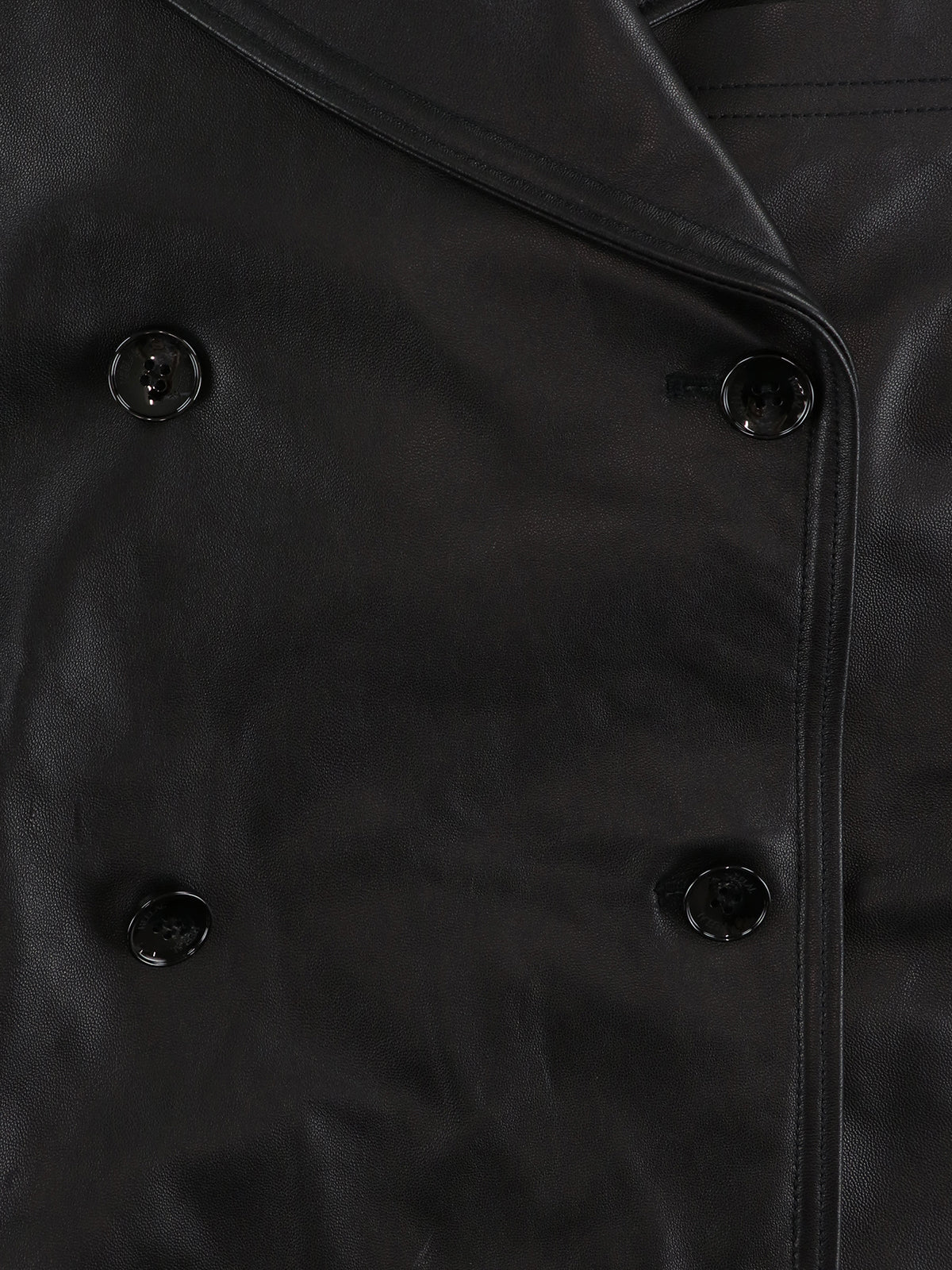 Leather Oval trench coat