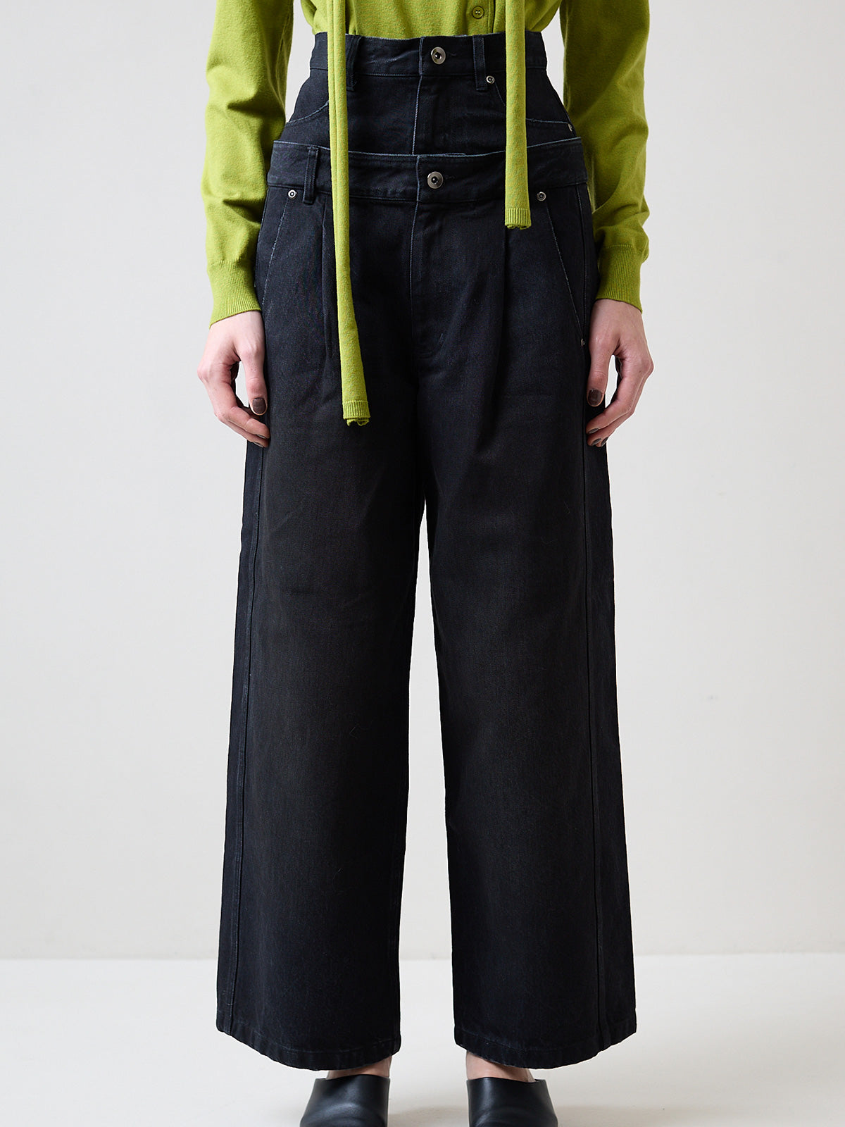 DOUBLE WAIST WIDE PANTS