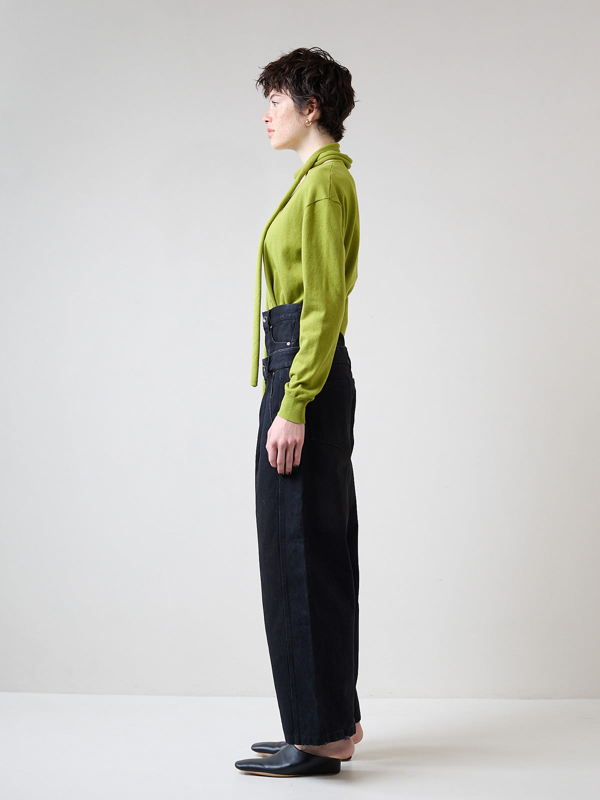 DOUBLE WAIST WIDE PANTS