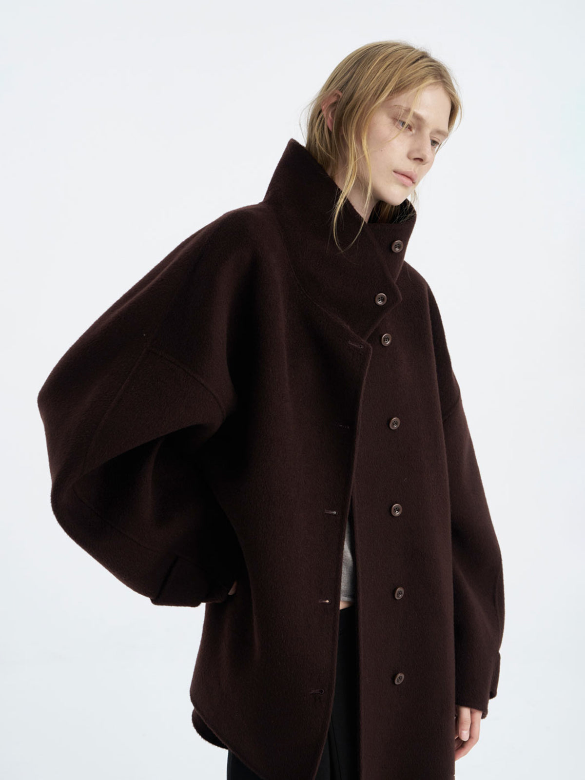 【Studio Doe】100% Wool Volume Sleeve Handmade Coat
