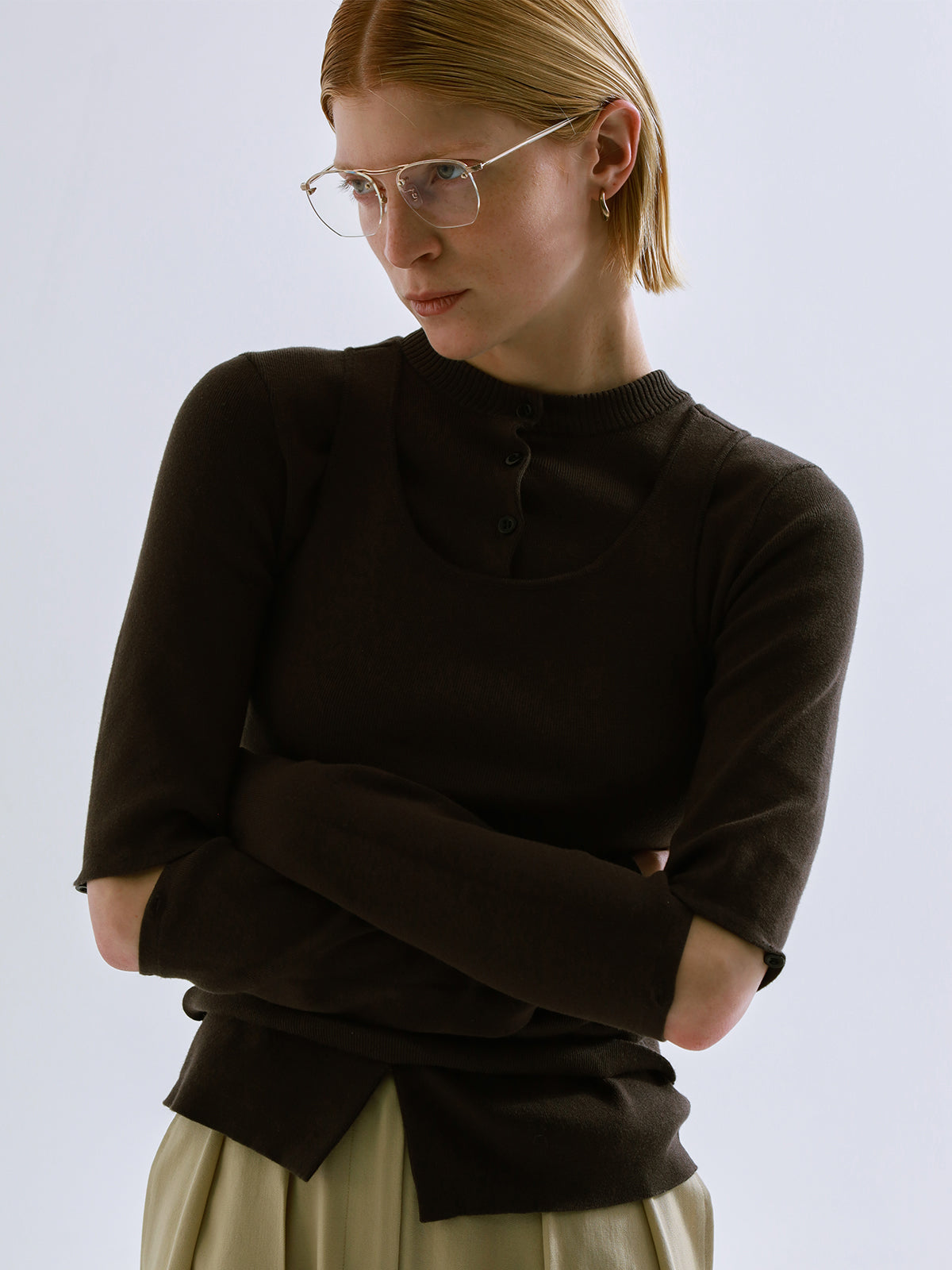 COTTON SILK MULTI KNIT TOPS