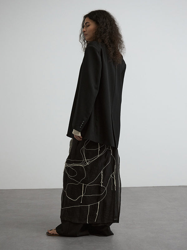 ART EMBROIDERY WRAP SKIRT