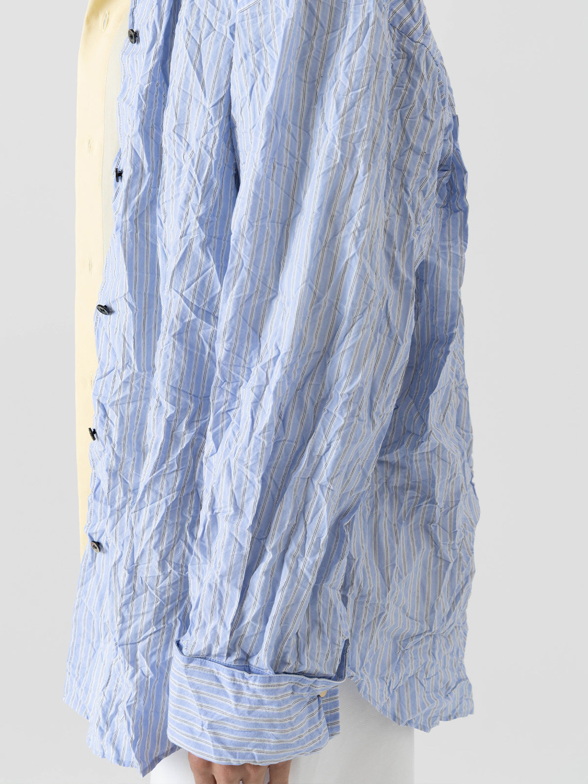 ORIGAMI PLEATS STRIPE SHIRT