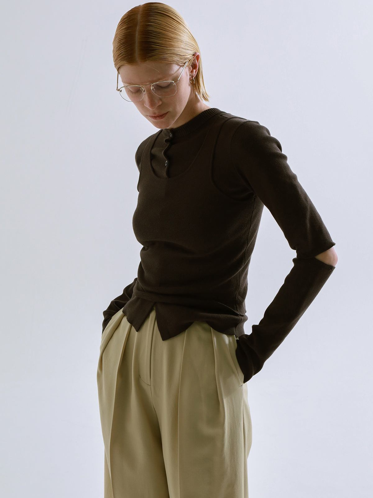 COTTON SILK MULTI KNIT TOPS