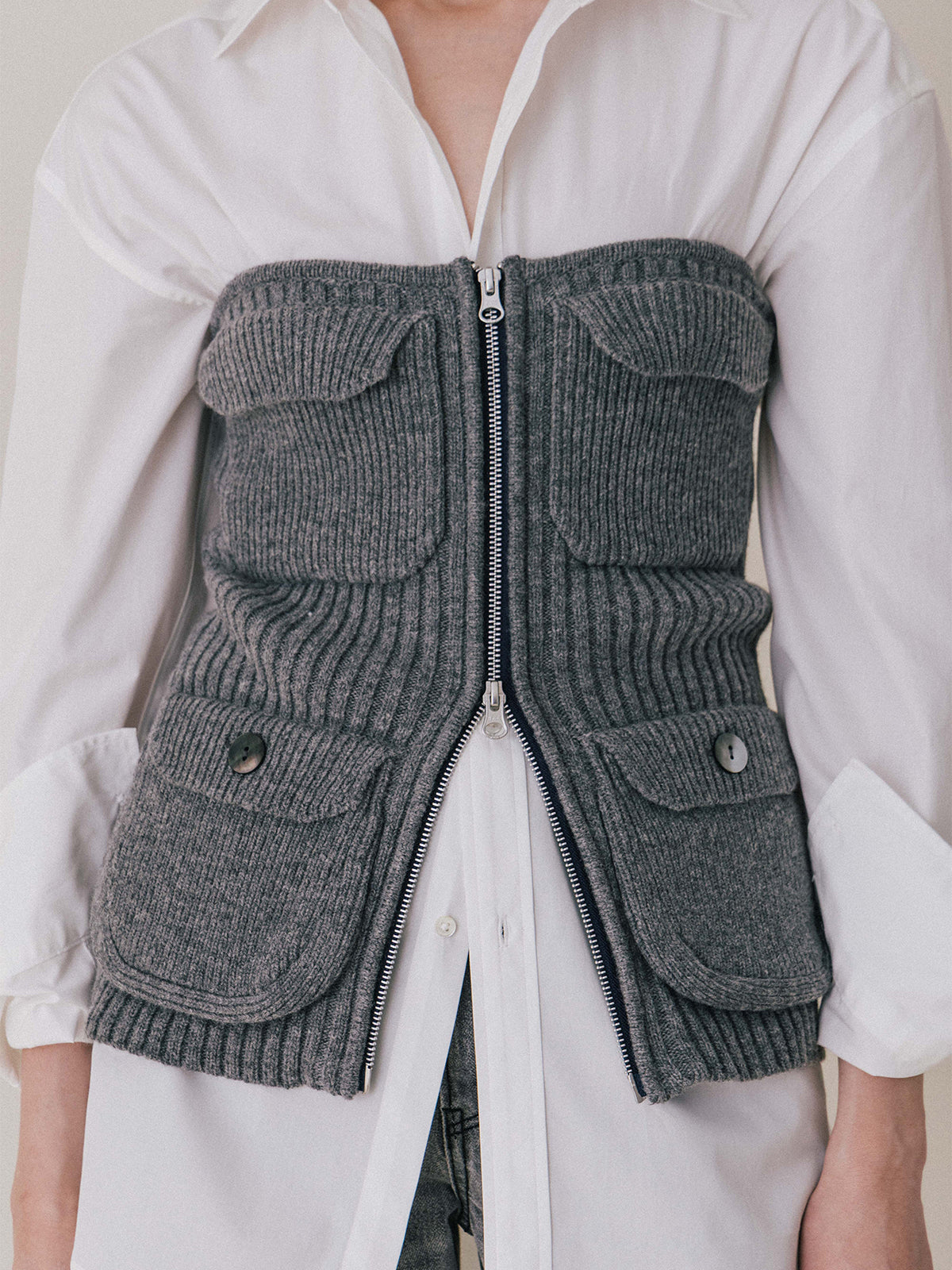 MILITALY KNIT BUSTIER