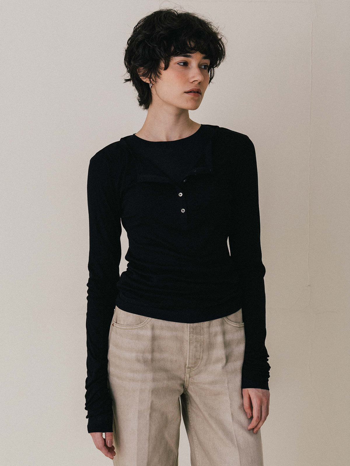LAYERED L/S HENLY TEE