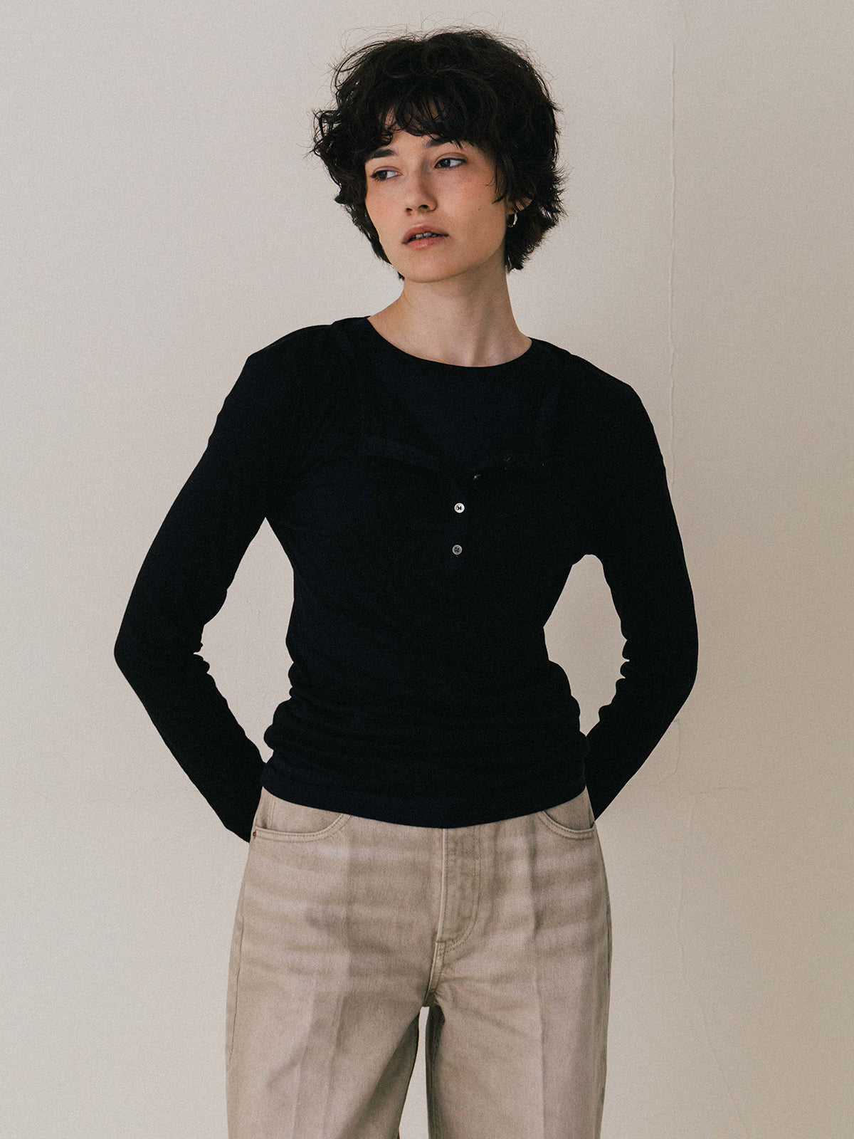 LAYERED L/S HENLY TEE