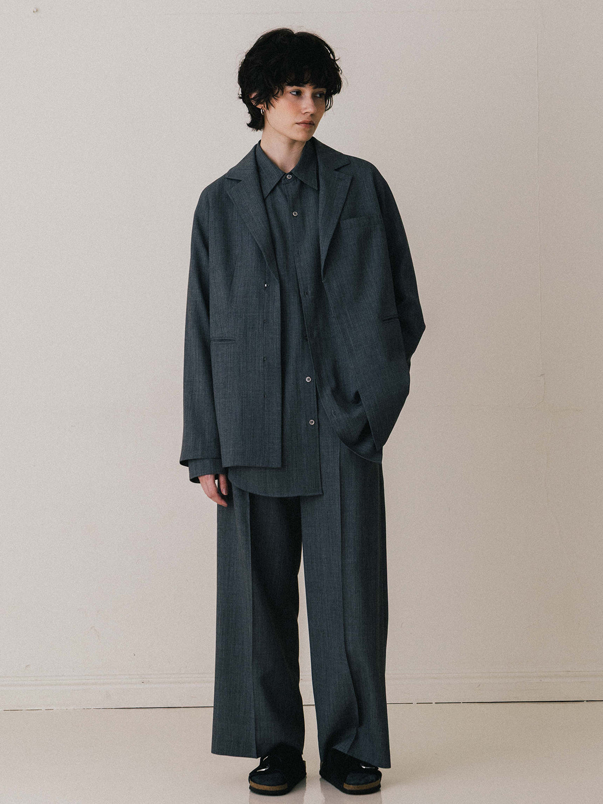 SAVILE WOOL TUCK TROUSERS