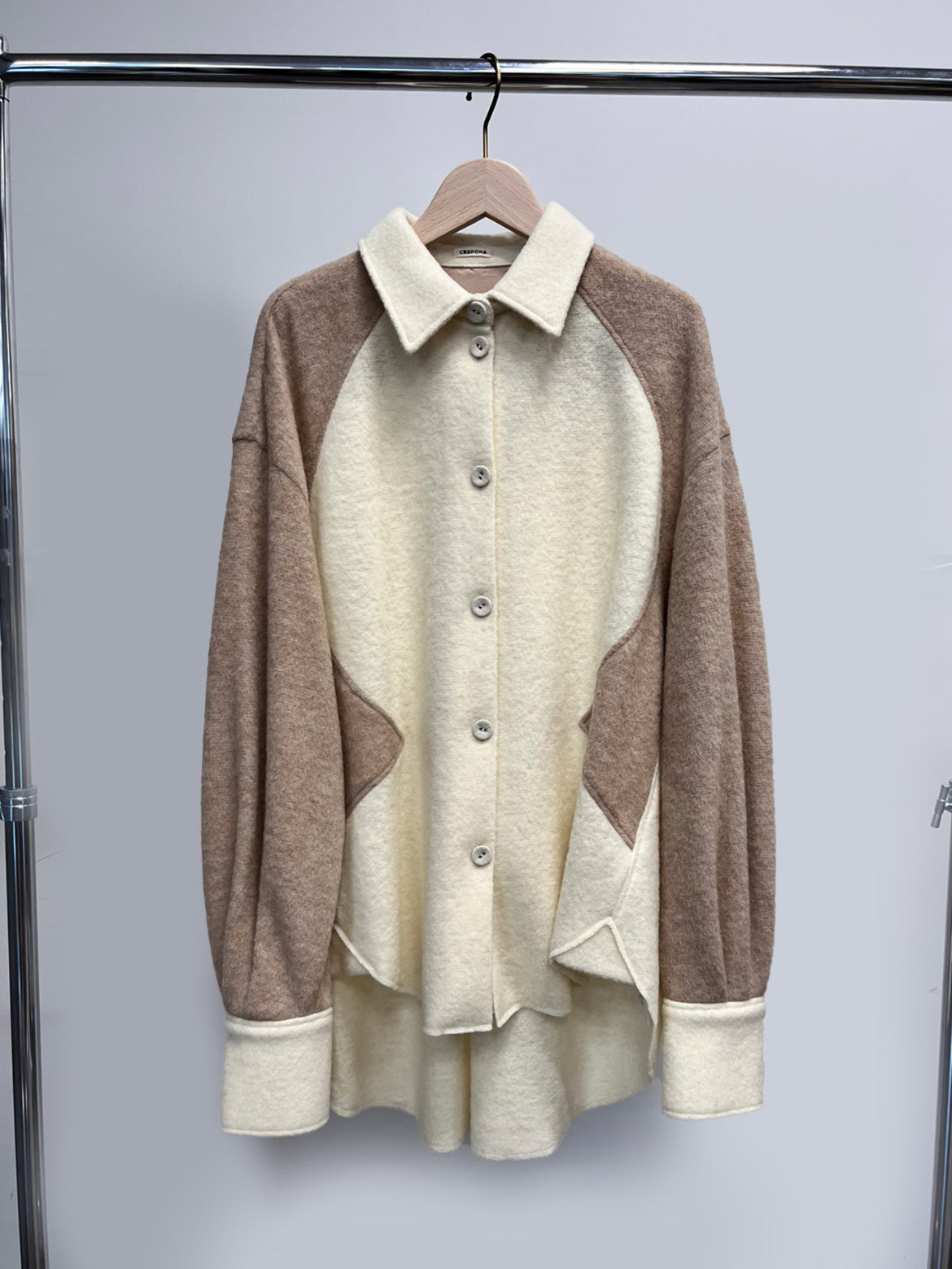 WOOL GAUZE PATCHWORK SHIRT JACKET