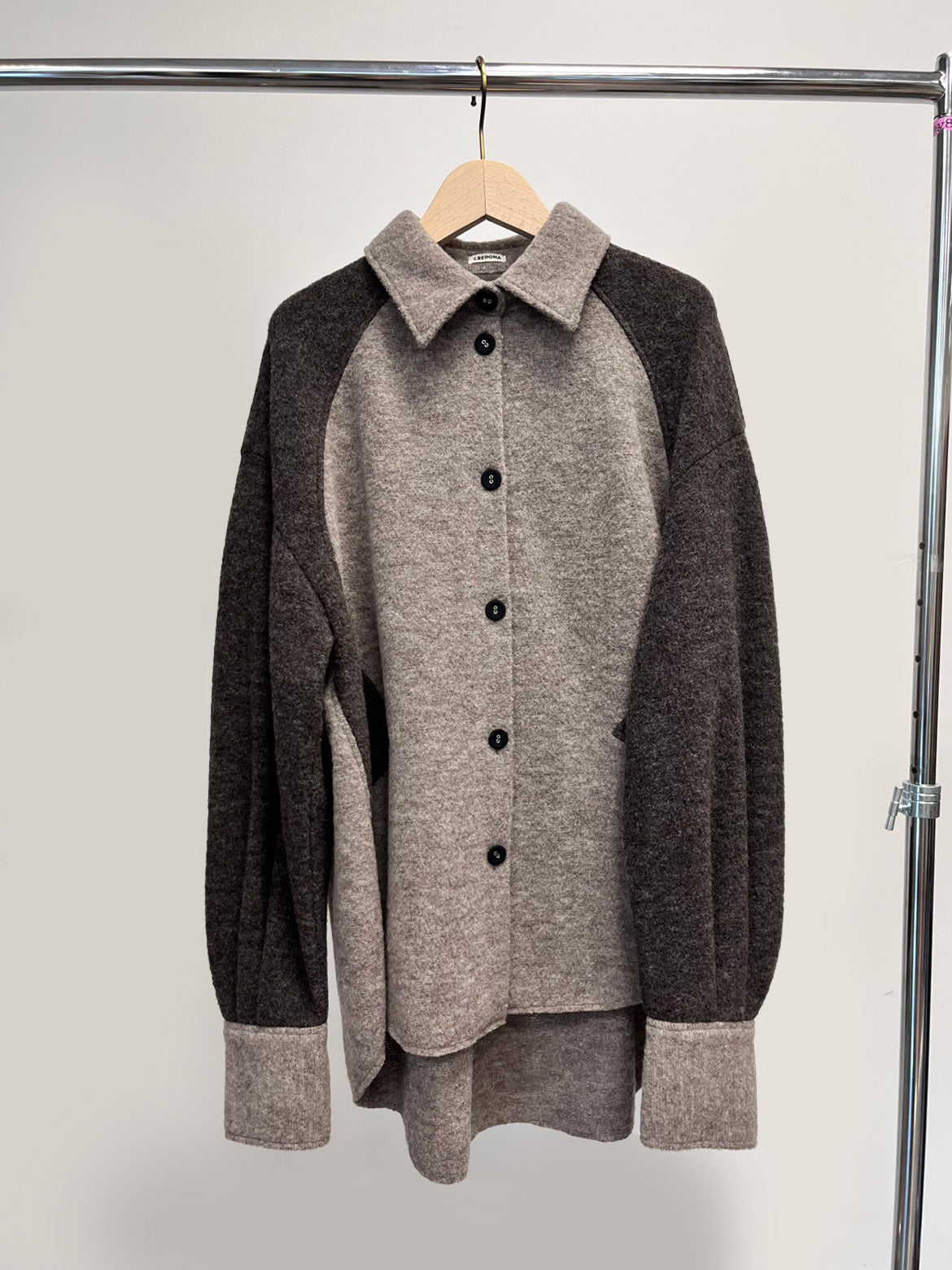 WOOL GAUZE PATCHWORK SHIRT JACKET