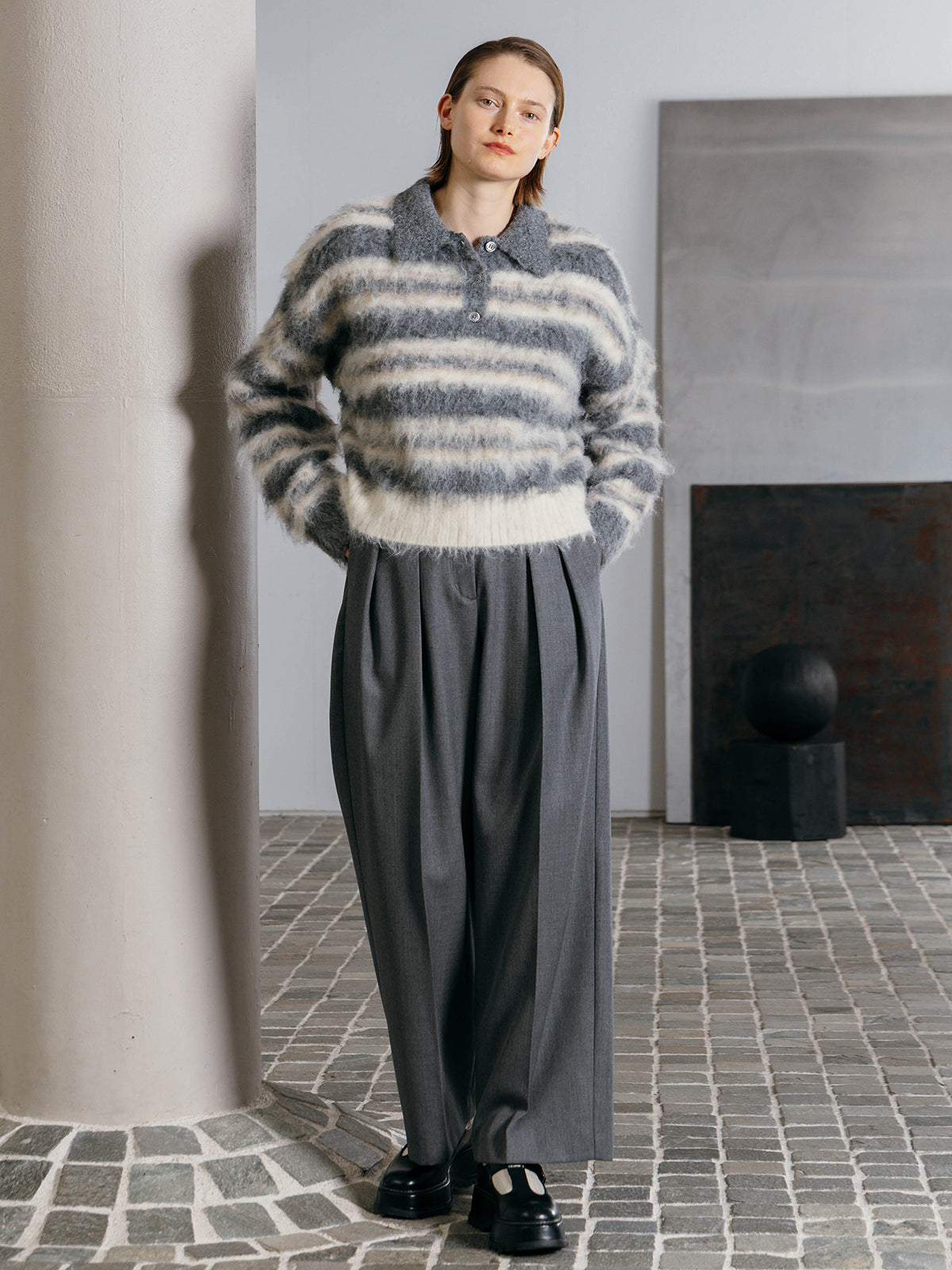 MOHAIR BORDER KNIT