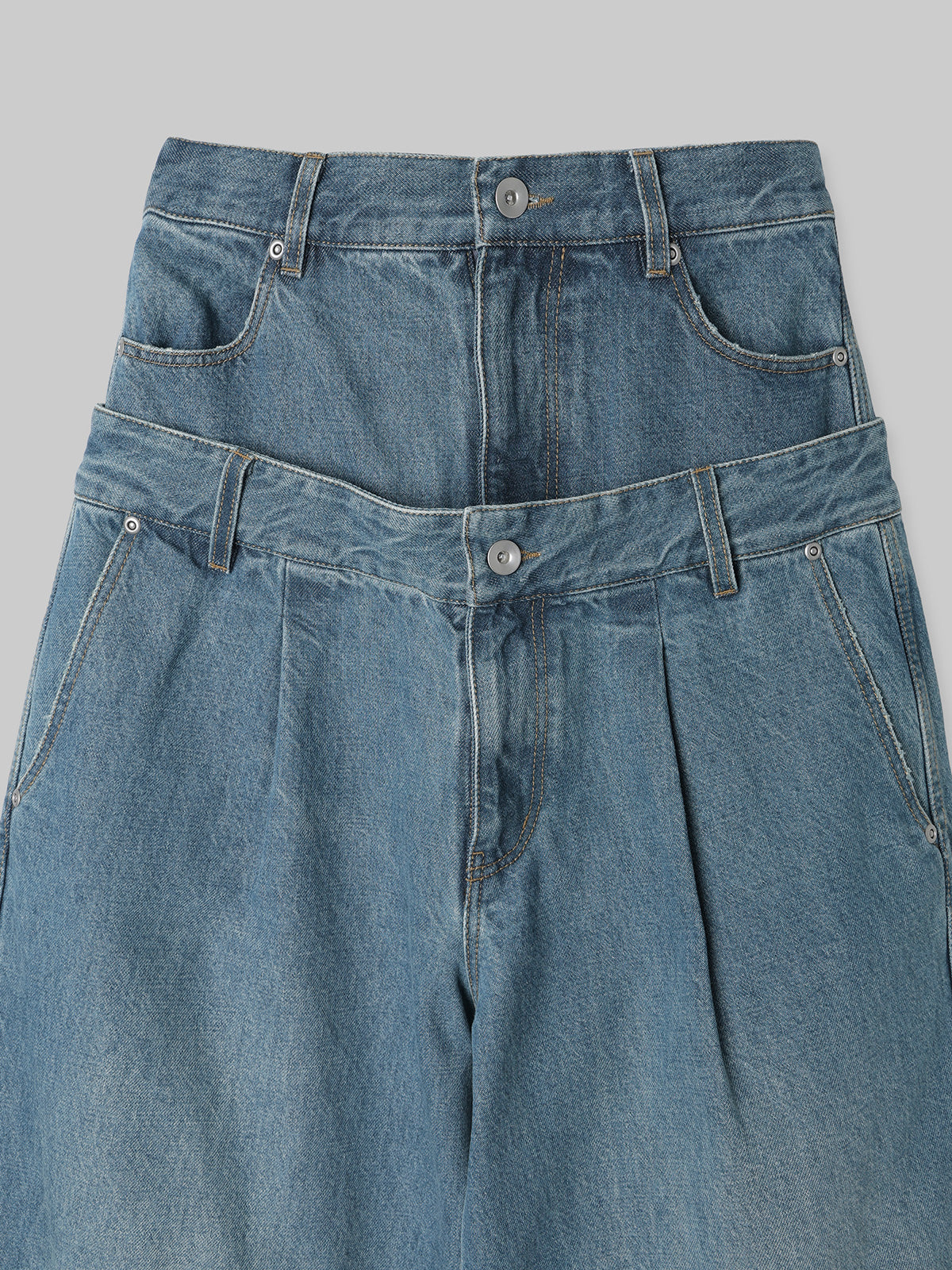 DOUBLE WAIST WIDE PANTS