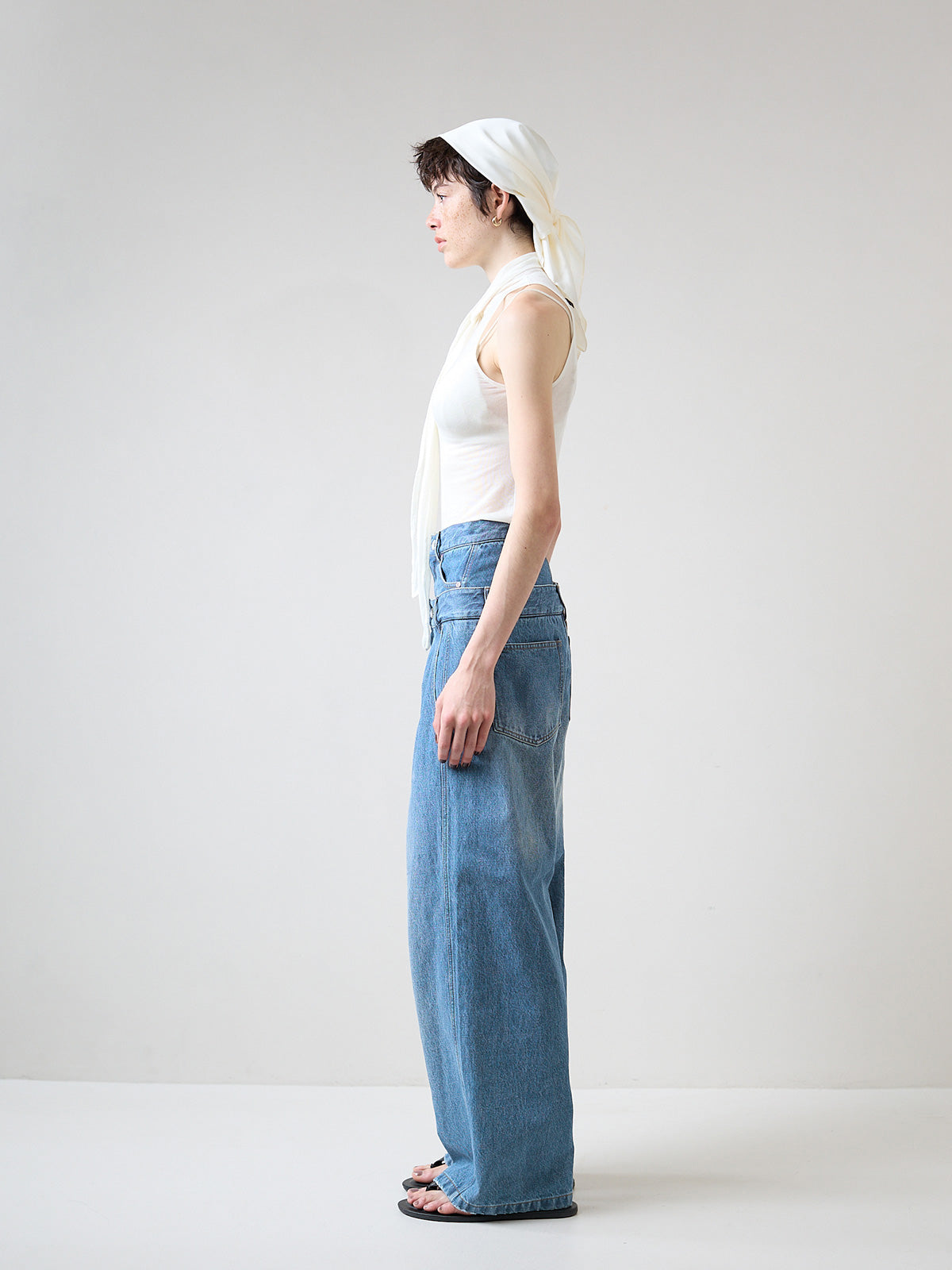 DOUBLE WAIST WIDE PANTS